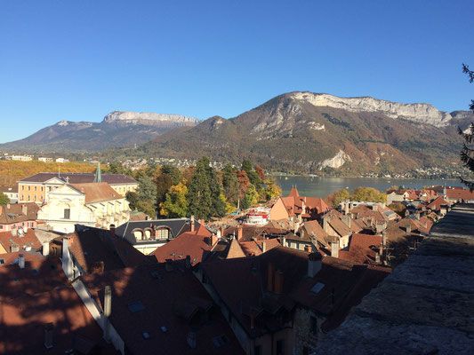 Annecy view on the nearby mountains