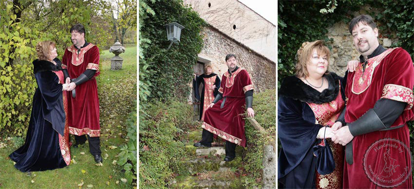 Mittelalterhochzeit, Samt und Borkat Mittelalterkleid, Gewandungen