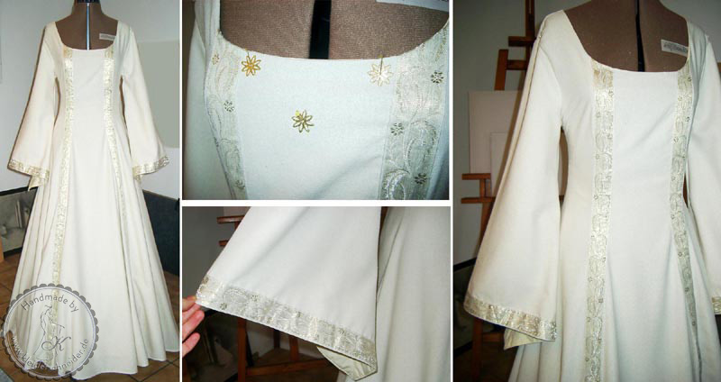 Mittelalterliches Brautkleid, Mittelalterkleid, mittelaltergewand, Gewand