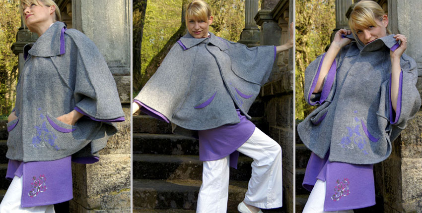 Walklodenkleid & Stiefelkleid, Hüftschmeichler, Hüftrock, Walklodenmantel Poncho