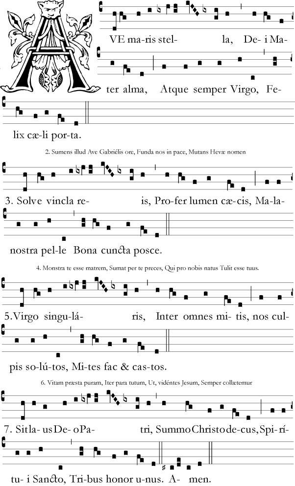 Ave Maris Stella Tono Patriarchino Benvenuti Su Messagregoriana