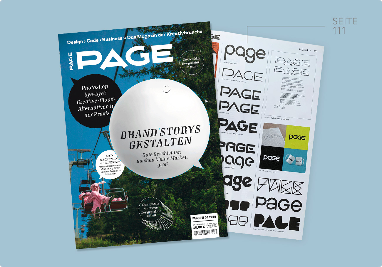 PAGE Logodesign im Magazin 05.2018