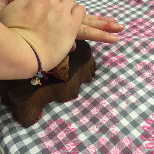 Kreative Upcycling-Ideen mit Blockprint-Stempeln.