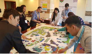 Participants during the MSP challenge interactive game. Image credit: Selbi Gurbannyyazova 