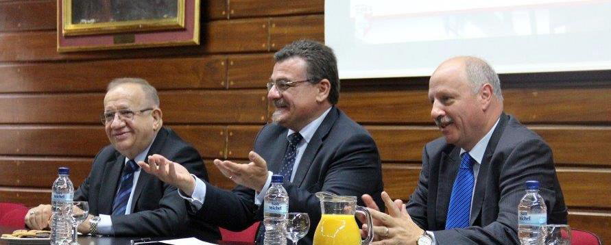 L-R: Dr Awni Behnam, Honorary President of the IOI, Prof Juanito Camilleri, Rector, and Prof Alfred Vella, Pro-Rector for Academic Affairs, University of Malta (Photo credits: University of Malta)