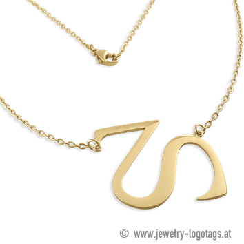 Pendentif logo de haute qualité pour collier, plaqué or.