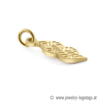 Pendentif logo en or avec logo gravé.