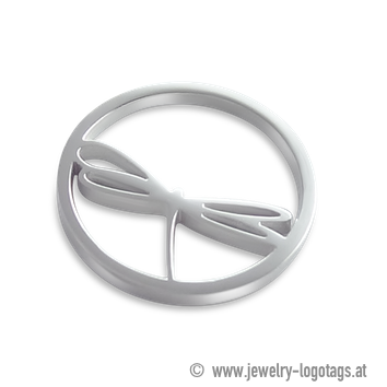 Placca logo gioielli personalizzata, argento opaco, metallo, rotonda.