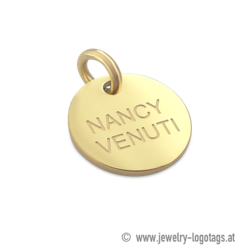Placca gioielli con logo inciso, finitura opaca.