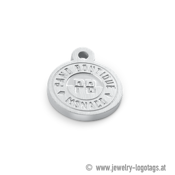 Placca logo in metallo oro lucido per bracciali.
