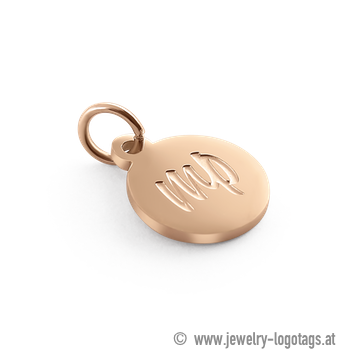 Logo charm customized rose gold, for jewelry.
