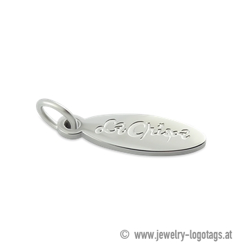 Placca gioielli personalizzata, ovale, alta qualità.