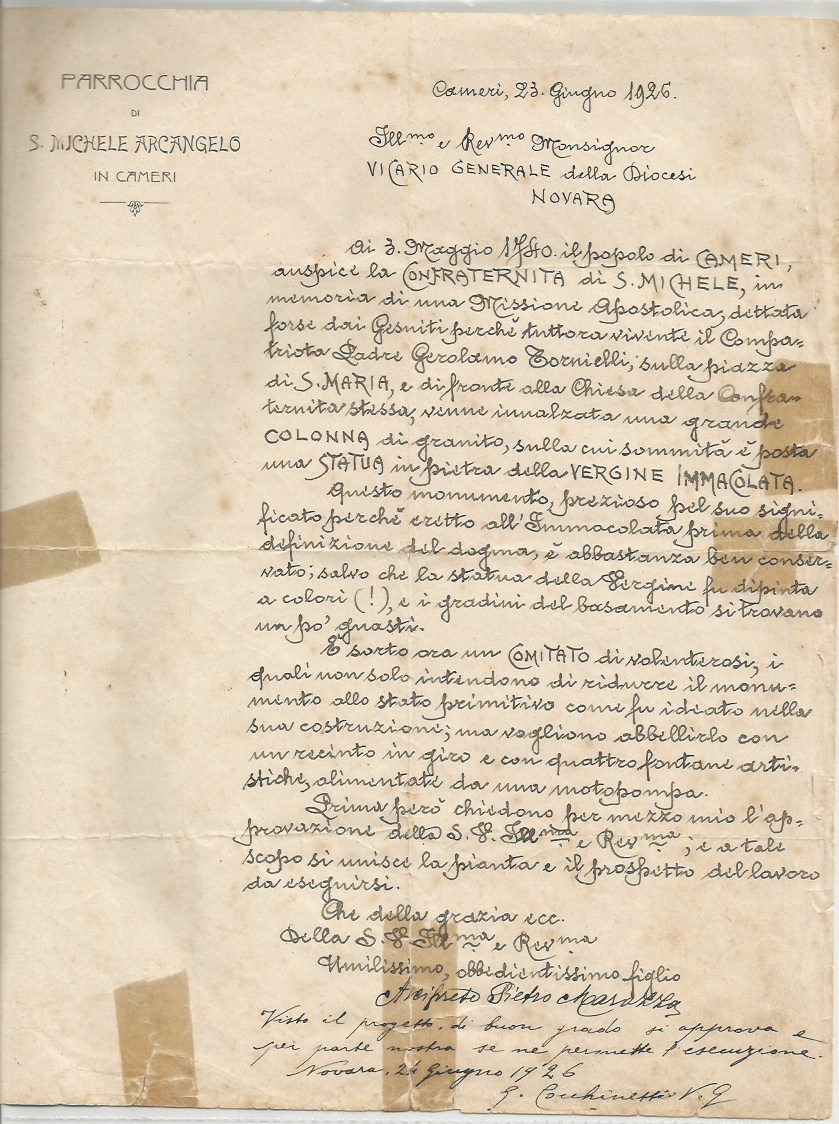 Lettera originale