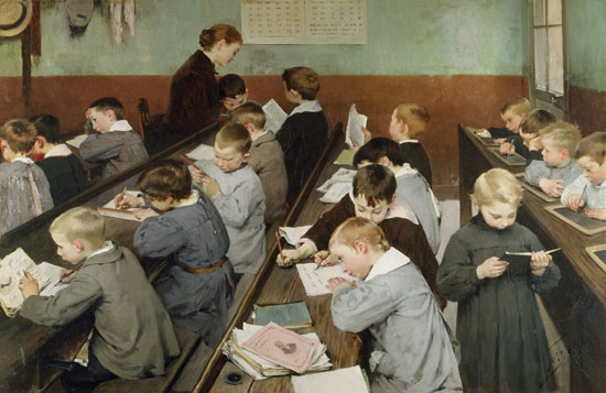 «La classe», 1889.  Henri Jules Jean Geoffroy (1853 -1924)