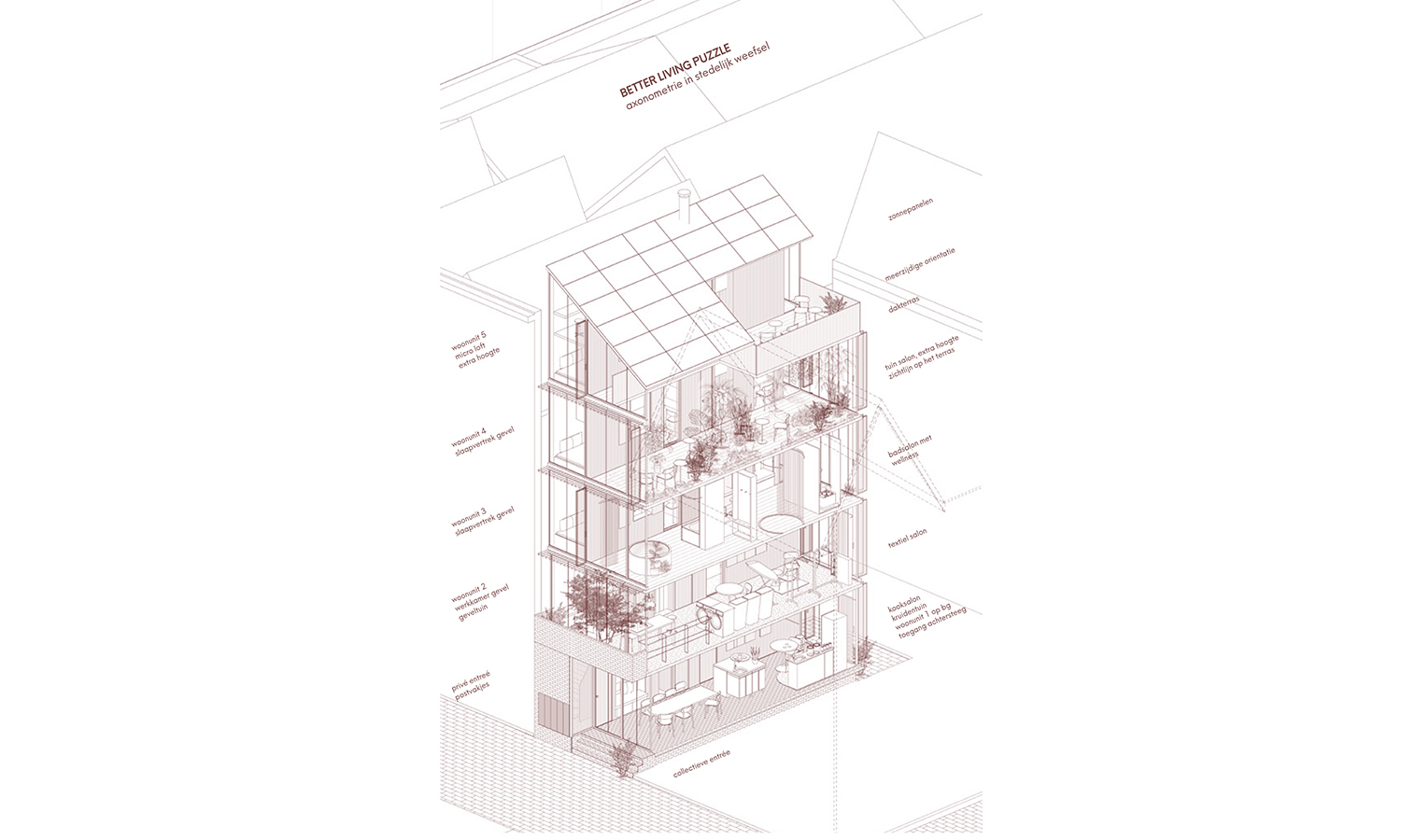 Voor de invulling van de gaten denkt Ard Hoksbergen aan houten prefab-elementen die door lokale ambachtslieden in elkaar kunnen worden gezet.
