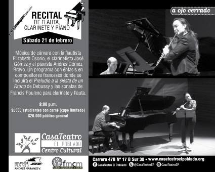 Recital de flauta,  clarinete y piano