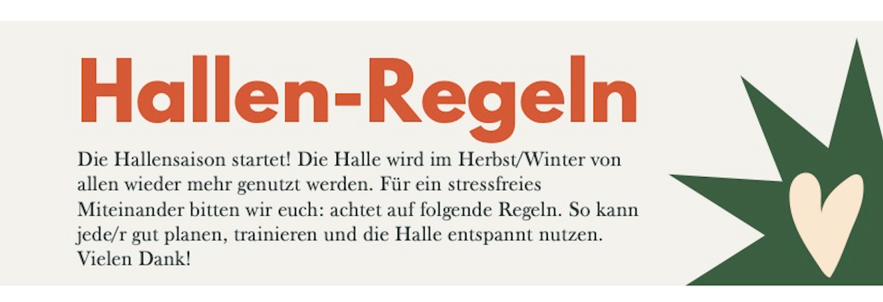 Hallen-Regeln für die Wintersaison