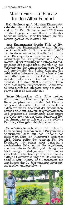 Wetterauer Zeitung vom 05.11.2019