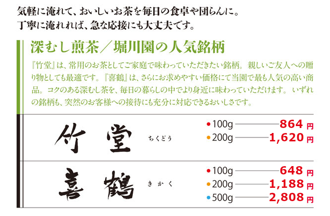 当園の人気銘柄の説明です。