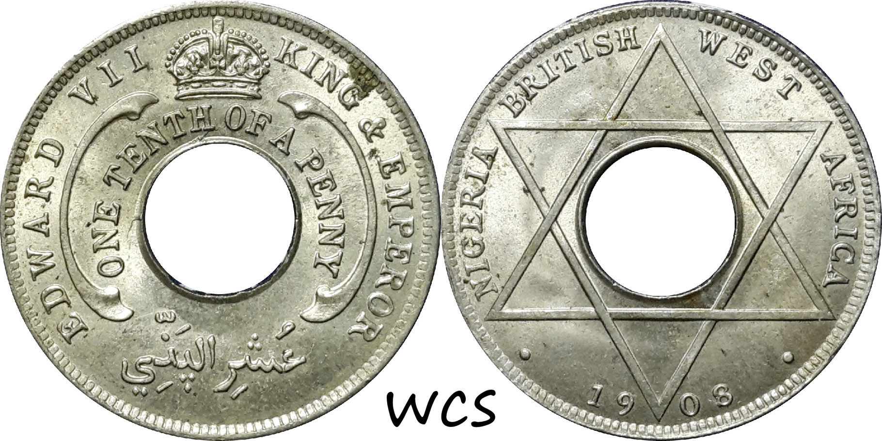 British West Africa 1/10 Penny 1908 KM#3 UNC-