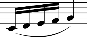 音列に付いたスラー