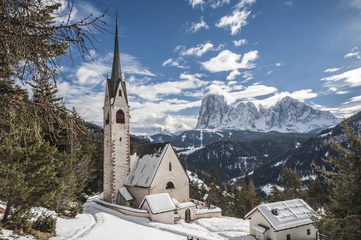 Best ski resorts in Italy - Val Gardena - Sasslong Church - Copyright S.Micheli - European Best Destinations