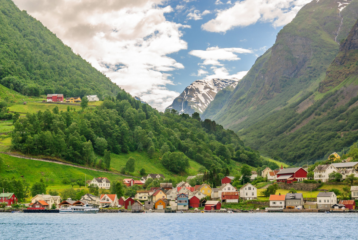 Best destinations to visit by train - Norway Flam Railway - Village of Sognefjord, Copyright Andrey Shcherbukhin - European Best Destinations