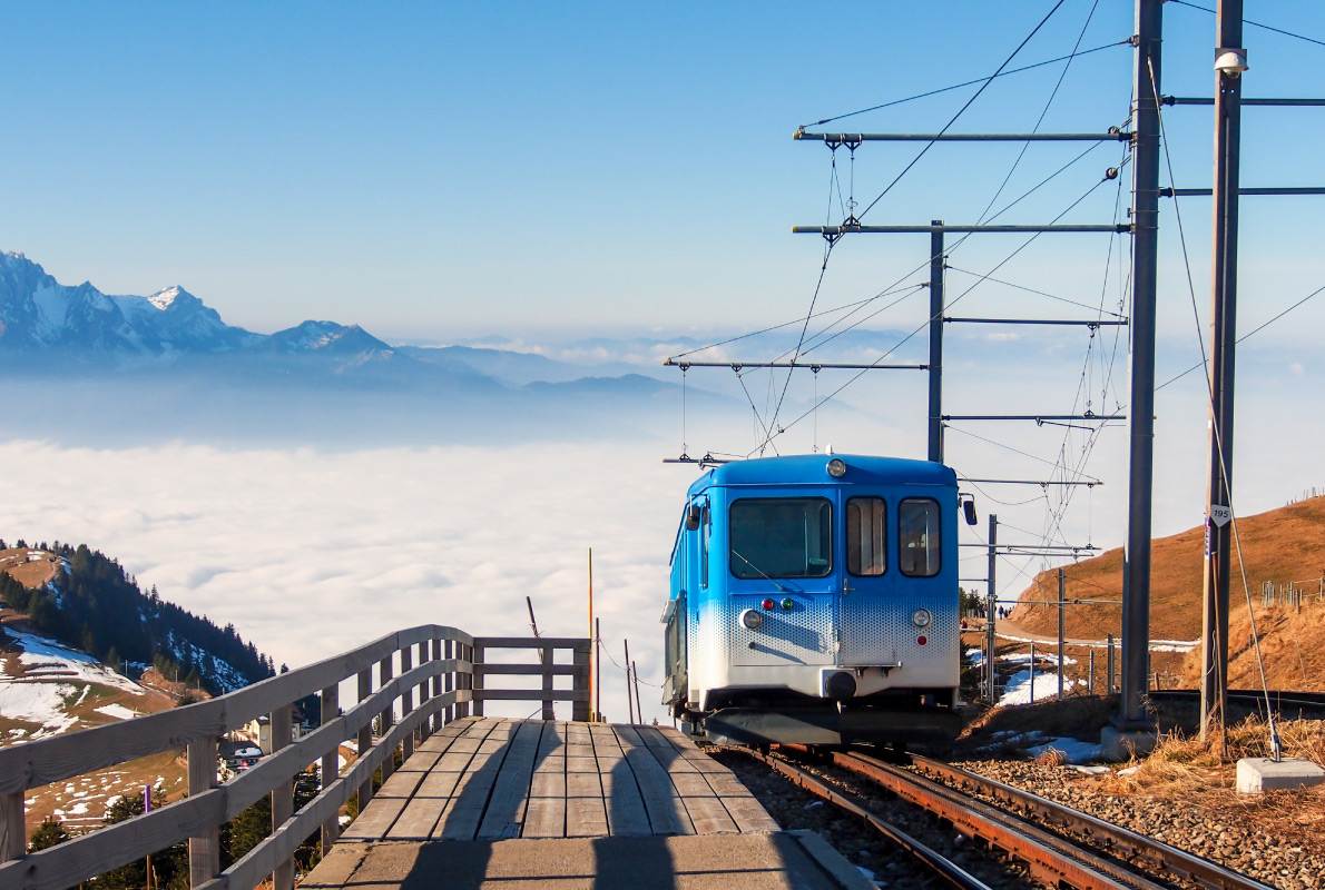 Best destinations to visit by train - train to the top of mountain Rigi in Luzern, Switzerland Copyright nui7711  - European Best Destinations