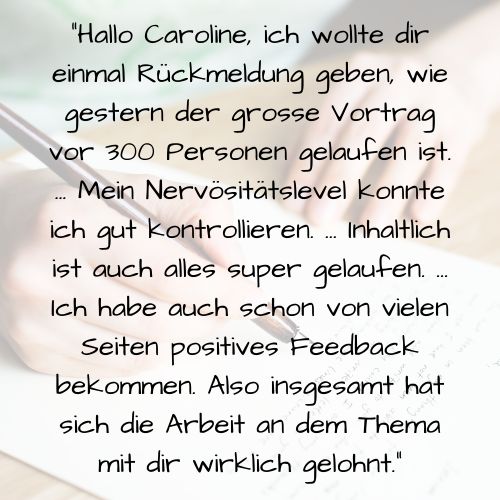 Individuelles Coaching - Redeangst überwinden - Präsentationsangst überwinden - Angst vor Vortrag überwinden