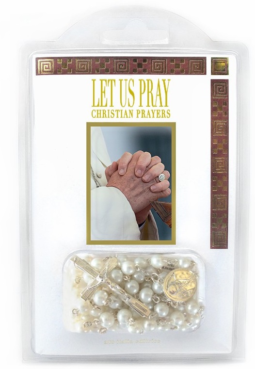 ミニ手編みペアロザリオ・カトリック祈祷書「祈りの友」によるモデル