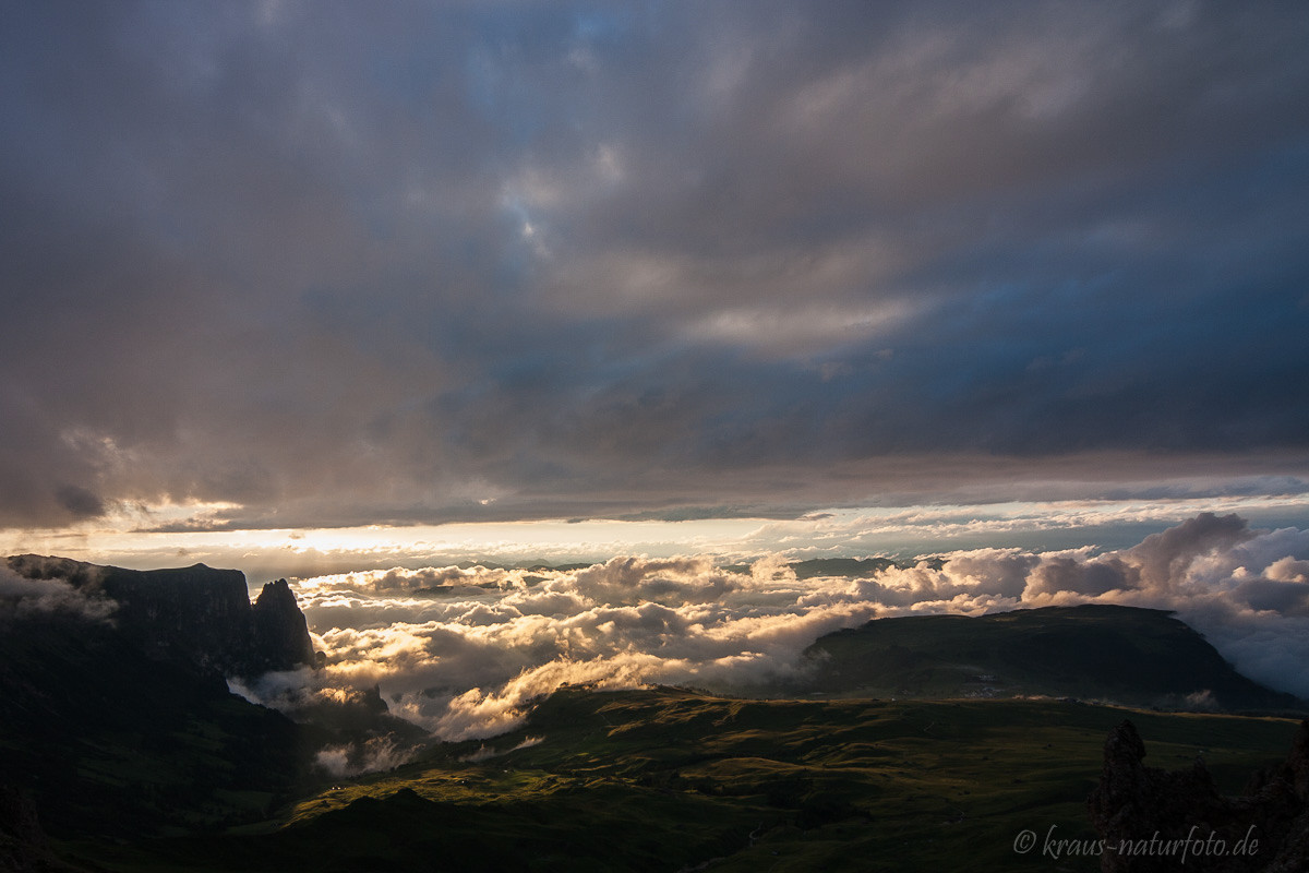 Blick von der Roßzahnscharte auf den Schlern