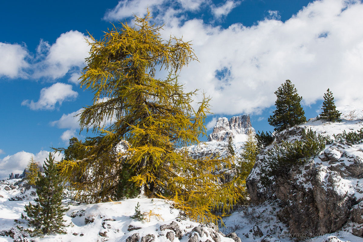 erster Schnee im Oktober (im Hintergrund der Averau)