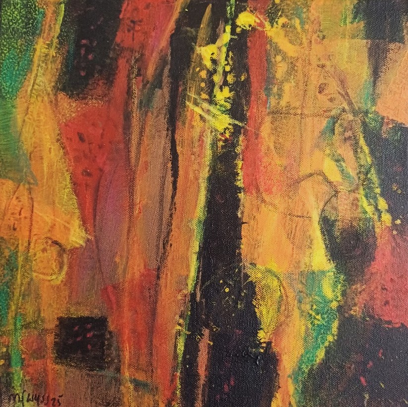 Michael F.Wyss, Kleines Nachtgespräch 30x30cm, 2025