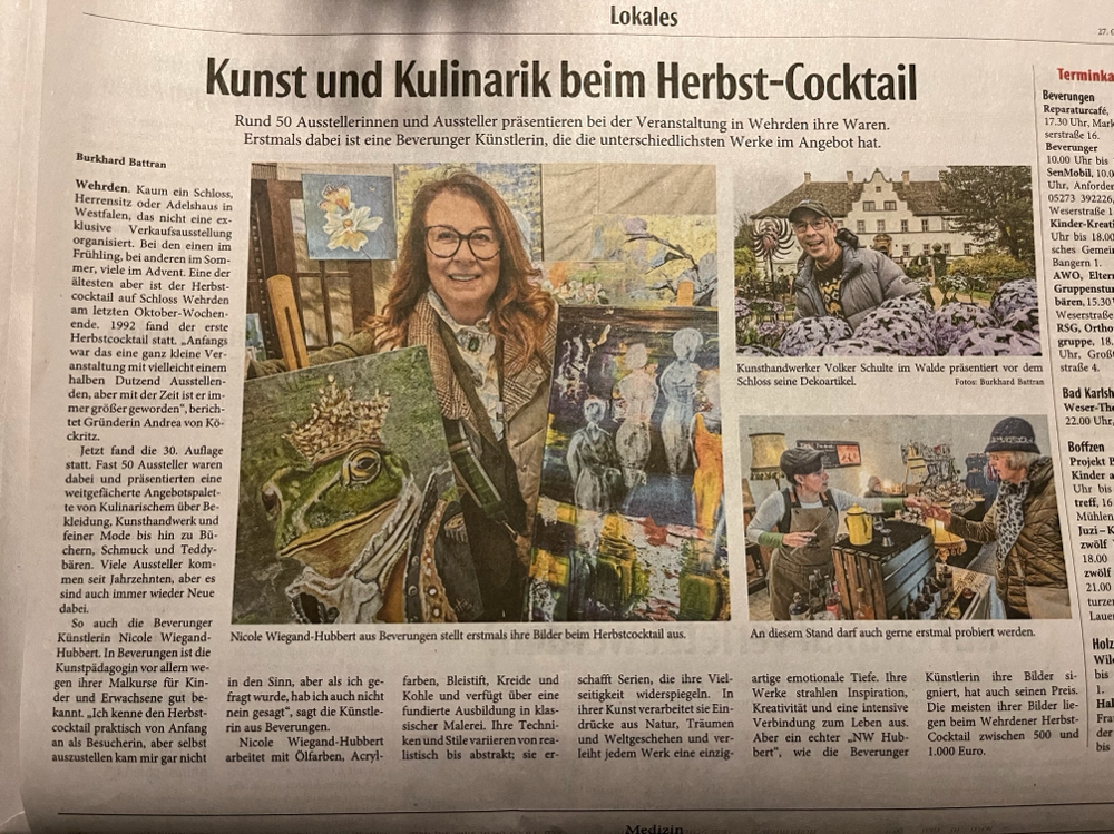 Es war eine schöne und erfolgreiche Ausstellung beim Herbstcocktail im Schloss Wehrden. 