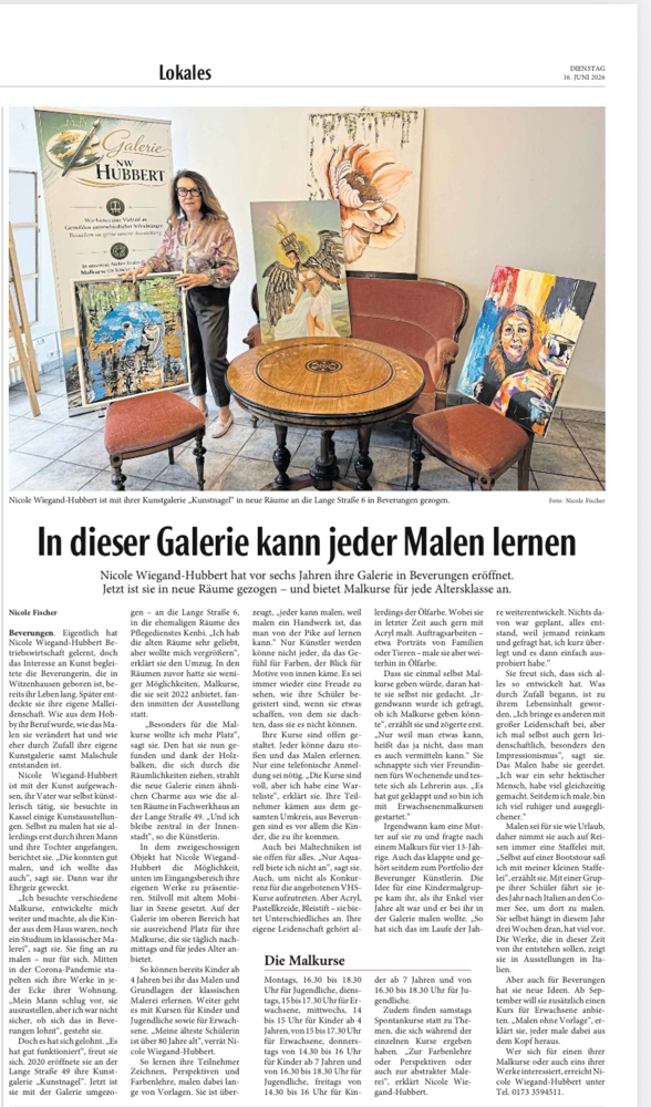 Die Galerie ist zum 15.06.2026 in die neuen Räume in der Langenstraße 6 in Beverungen umgezogen. 