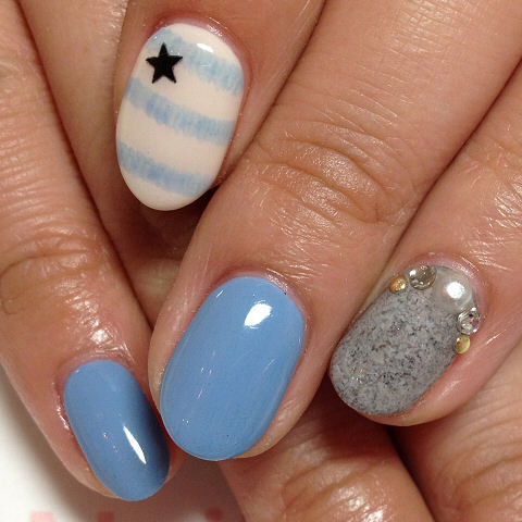 スウェット＆ボーダーネイルc