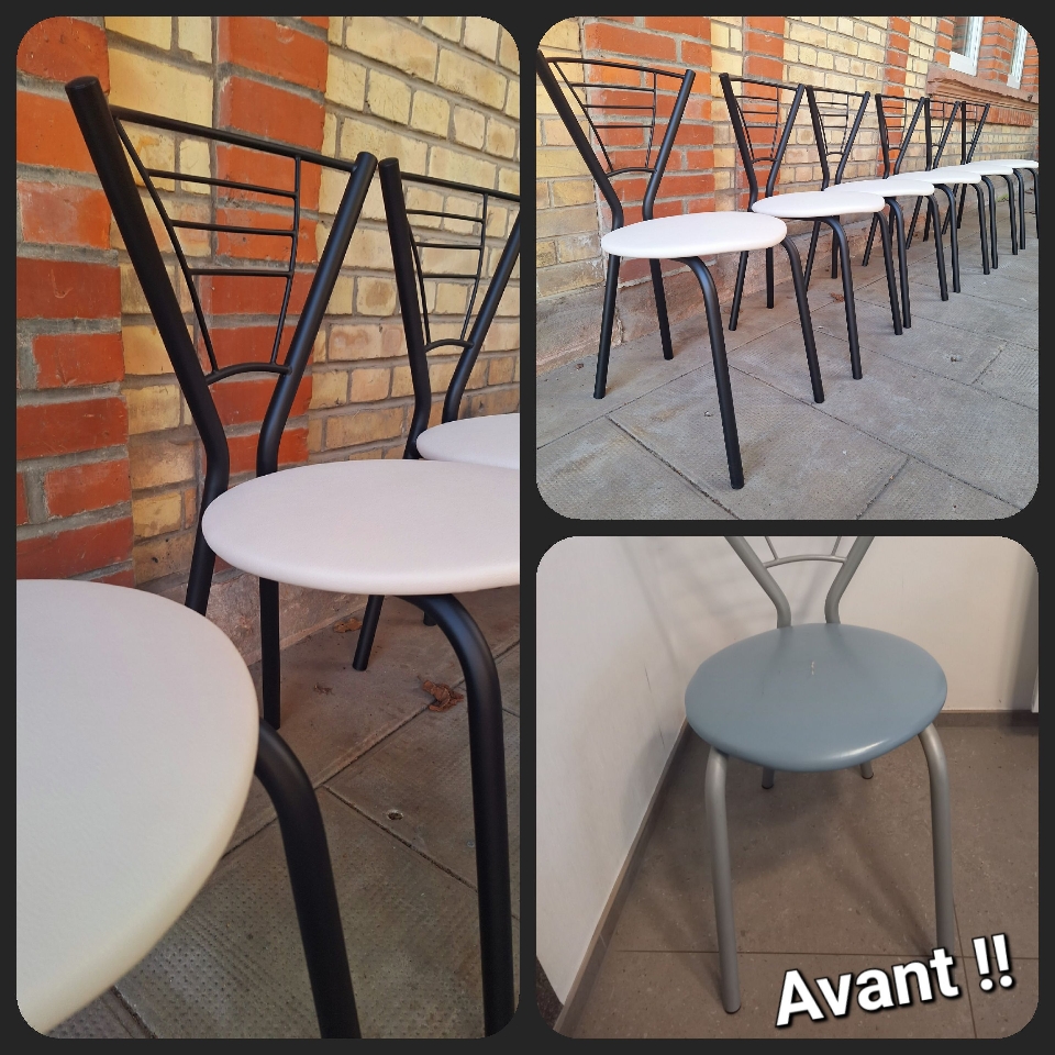 Rénovation complète de chaises de cuisine. 