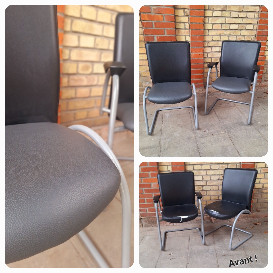 Rénovation de chaises de bureau. 