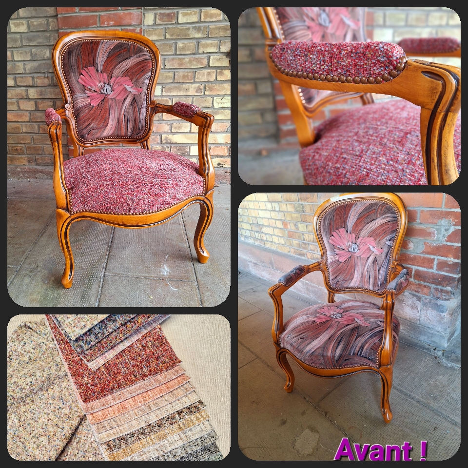  “Assise rénovée, tissu coordonné : ce deuxième siège retrouve toute son élégance. Un travail sur mesure, pensé pour sublimer vos intérieurs. Confiez vos sièges à l’atelier, ils méritent eux aussi une nouvelle vie ✨”  