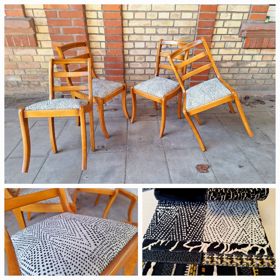 Rénovation de chaises de salle à manger. 