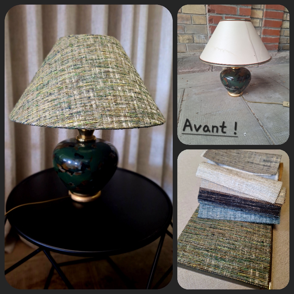 Réalisation d'un nouvel abat-jour pour cette lampe. 