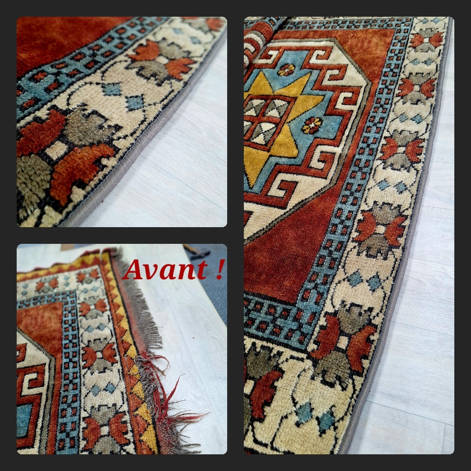 Rénovation d'un tapis. 