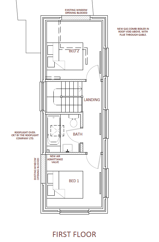 FIRST FLOOR PLAN: Conversion of existing storage building to residential
