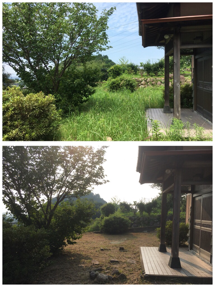 福岡県須恵町での草刈作業の写真