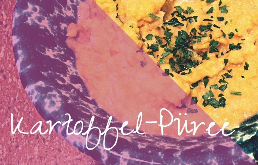Kartoffelpüree aus Süßkartoffel und kleinen festkochenden Kartoffeln. Hmmmm!