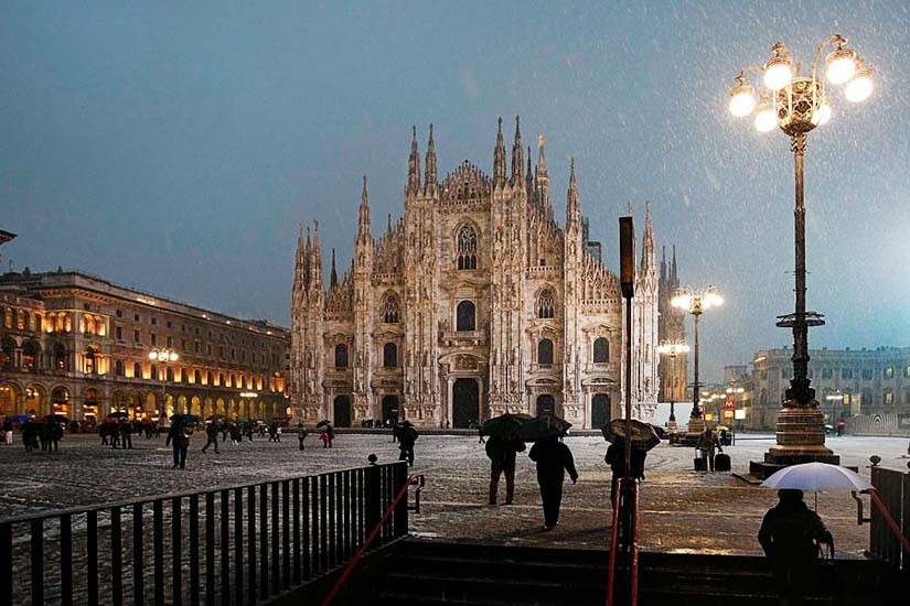 Milano, neve a piazza Duomo © Mario Taddeo 2010