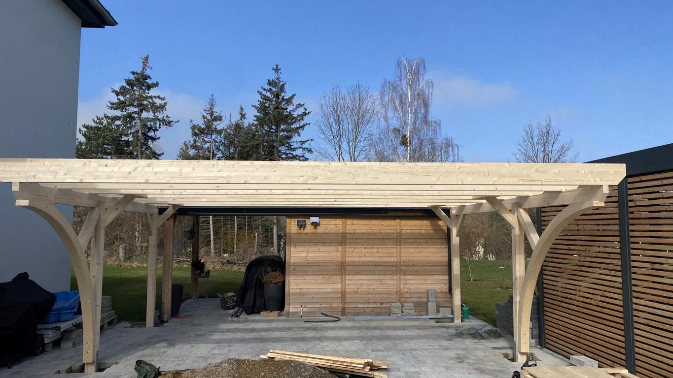 Doppelcarport, Holz in Pirna - 3 Tage, Fundamentarbeiten, Montage