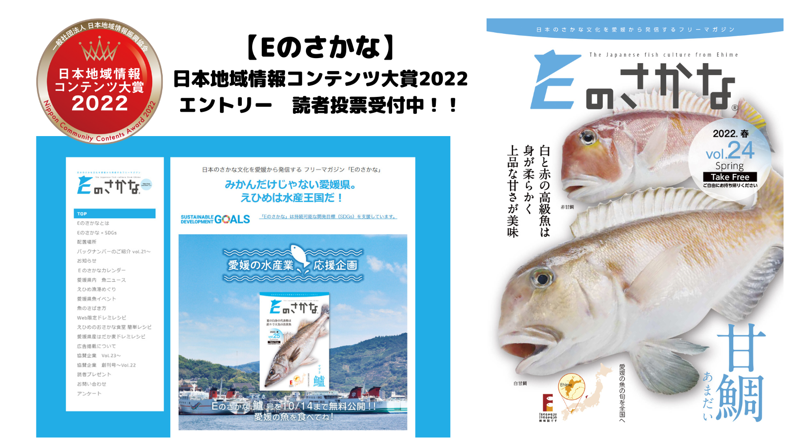 【Eのさかな】日本地域情報コンテンツ大賞2022　エントリー 読者投票受付中！！