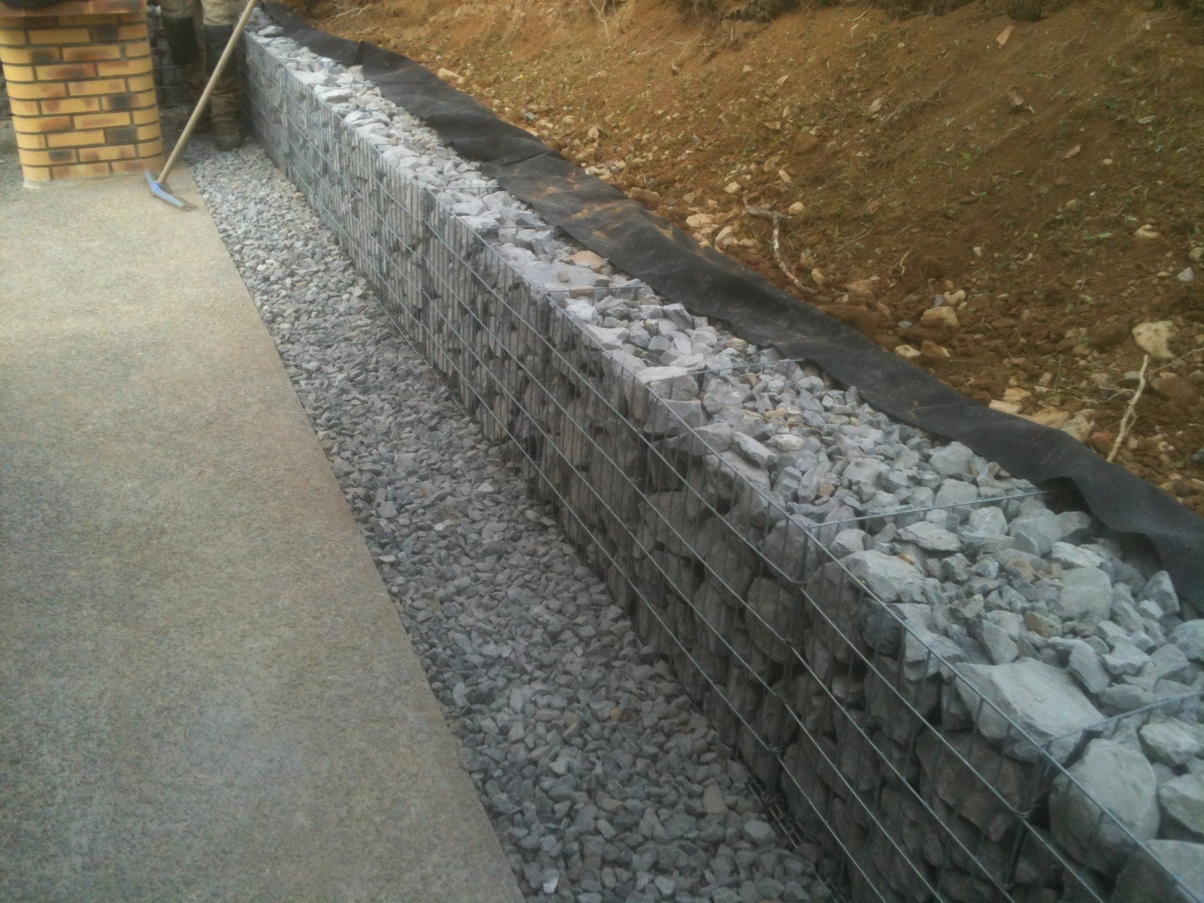Pose de gabions