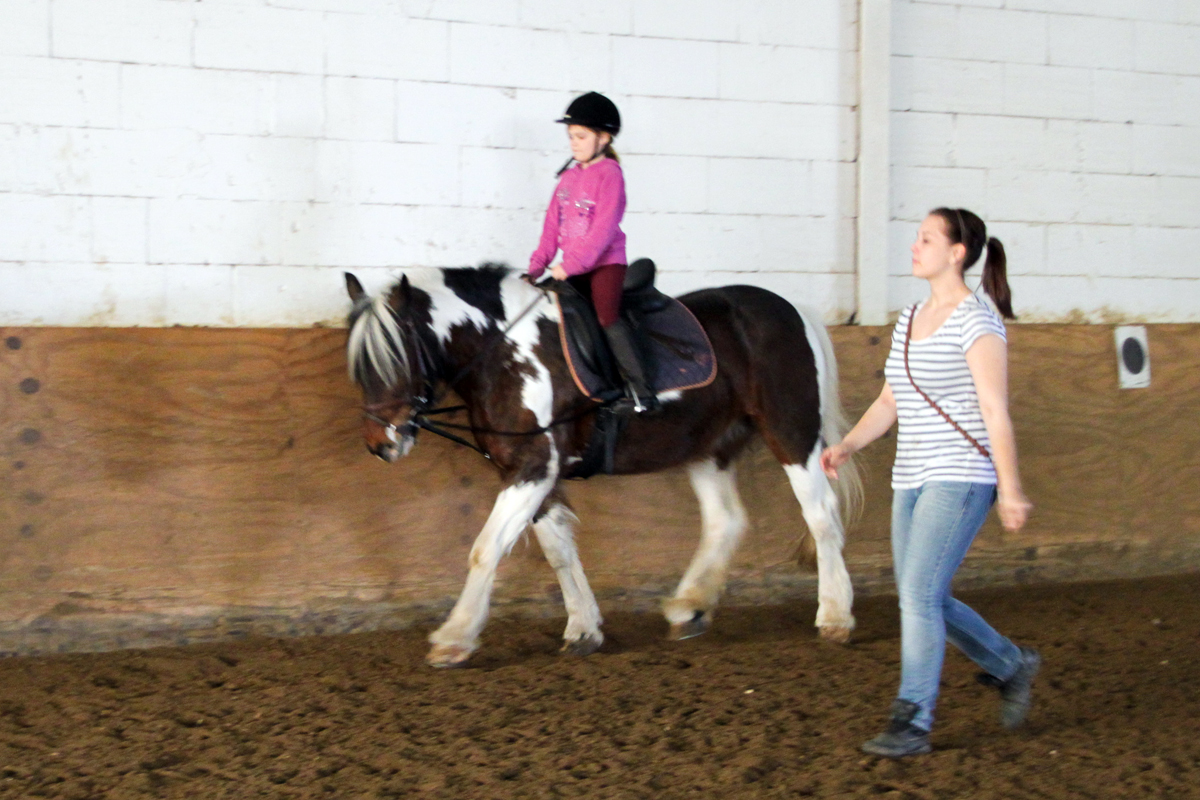 Früher konzentriert auf Schulpony Branca, heute selbst Übungsleiterin...